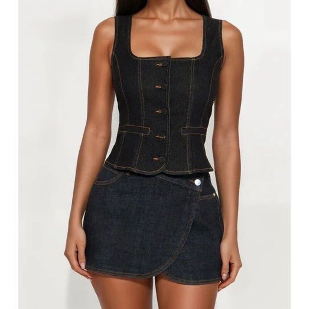 Denim Love Affair Vest - Dark Wash